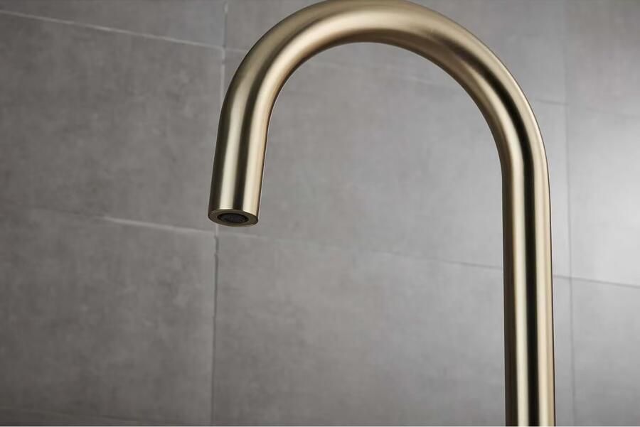 SaniClear Badkraan set Plus | Inbouw | Thermostaatkraan | Incl.Inbouwdeel | Geborsteld Messing mat goud