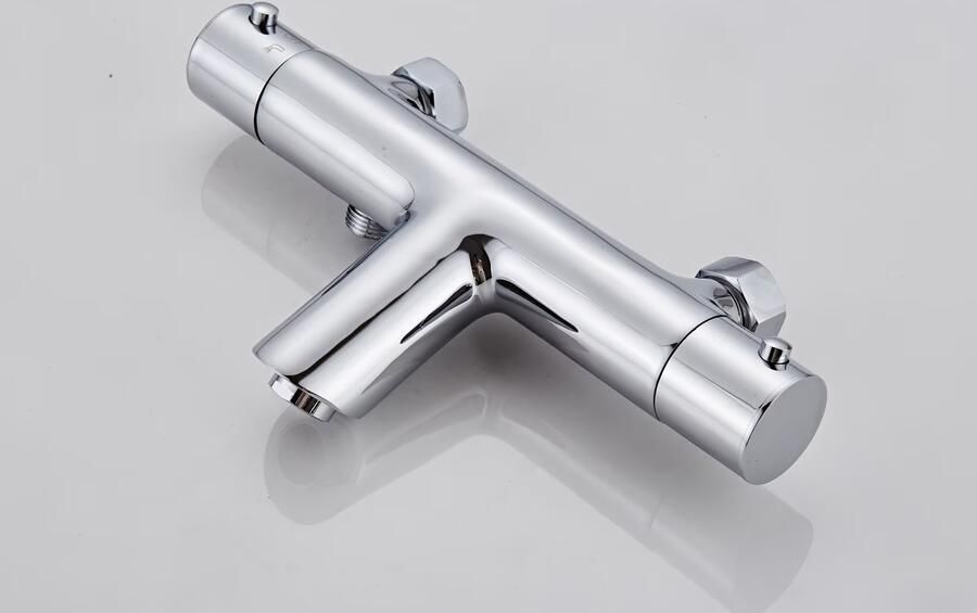 SaniClear Badkraan Shine | Opbouw | Thermostaatkraan | Incl.Handdoucheset | 2-weg | 2-knops | Rond | Chroom - Foto 3