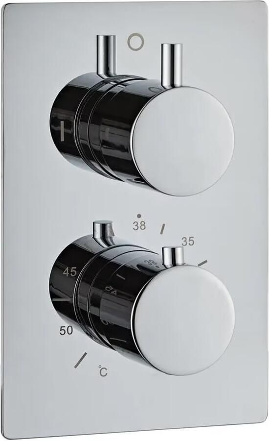 SaniClear Badkraan Talpa | Thermostaatkraan | Incl.Inbouwdeel | 2-weg | Rechthoekig | Chroom - Foto 2