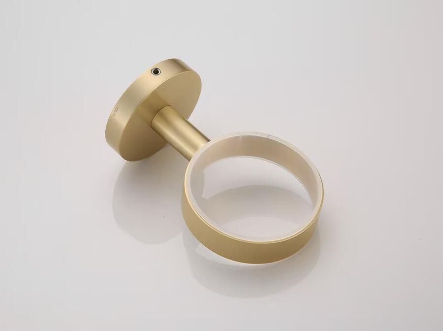 SaniClear Brass glashouder geborsteld messing mat goud