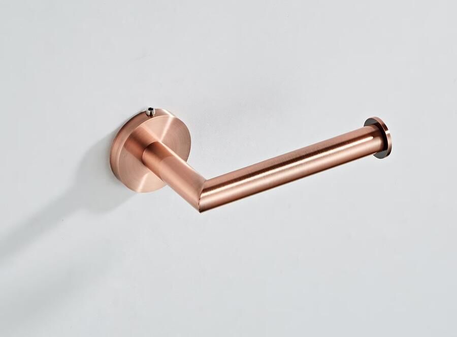 SaniClear Copper toilet accessoire set incl toiletborstel rolhouder en haak geborsteld koper - Foto 2