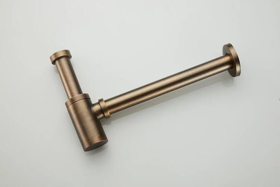 SaniClear Design Sifon Nero | 5 4" | Compact | Messing | Rond | Verouderd messing - Foto 2