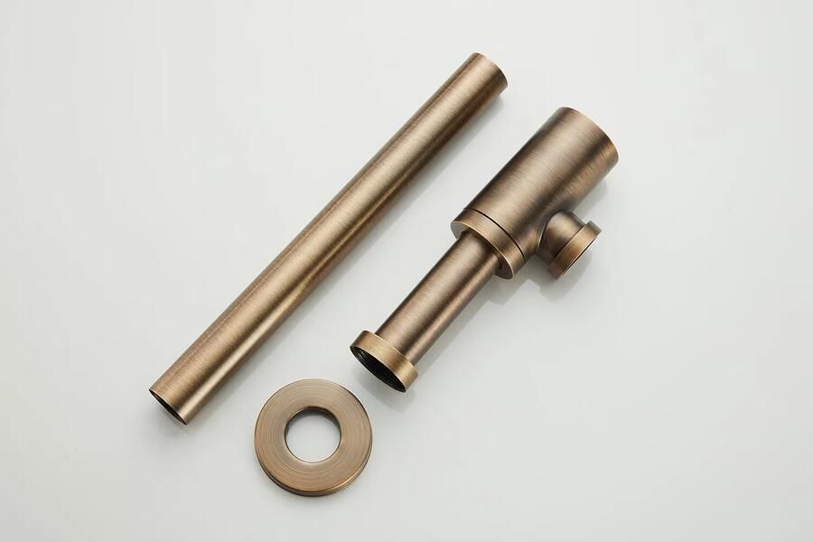 SaniClear Design Sifon Nero | 5 4" | Compact | Messing | Rond | Verouderd messing - Foto 3