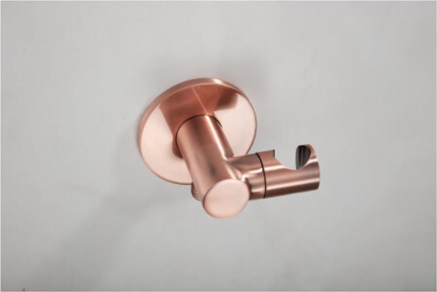 SaniClear Doucheaansluiting Plus | Met handdouchehouder | Draaibaar | Messing | Rond | Geborsteld koper