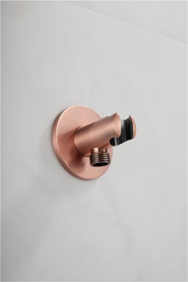 SaniClear Doucheaansluiting Plus | Met handdouchehouder | Messing | Rond | Geborsteld koper - Foto 3