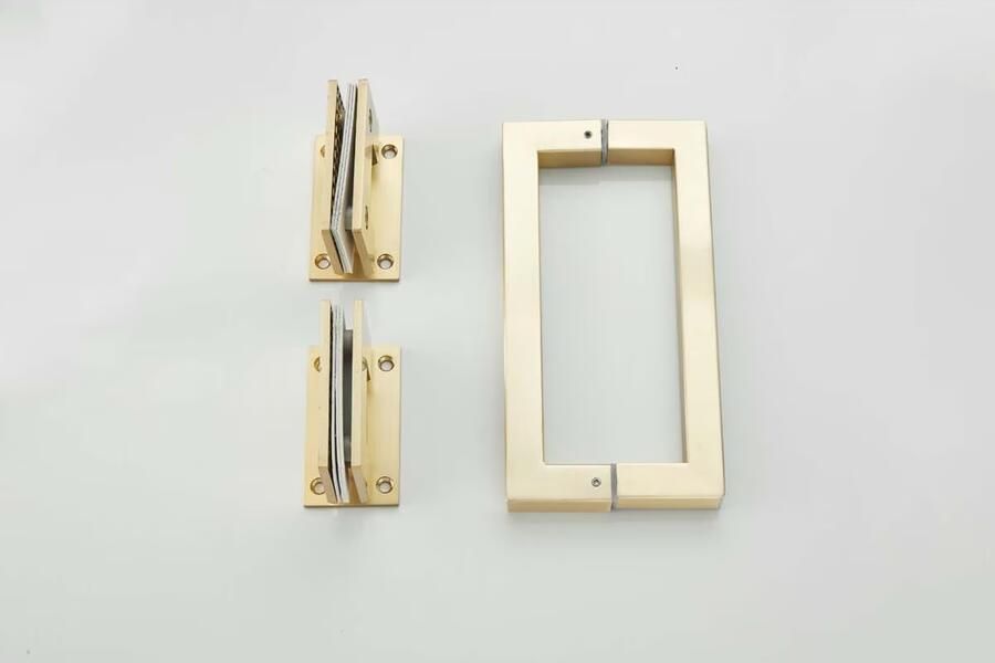 SaniClear Douchecabine Brass | Profieloos | 100x70x200 cm | 1 Draaideur | Geborsteld messing - Foto 3