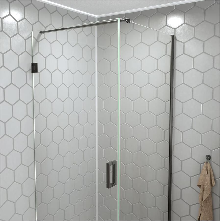 SaniClear Douchecabine Modern | 80x90 cm | 1 Draaideur | Rvs look - Foto 3