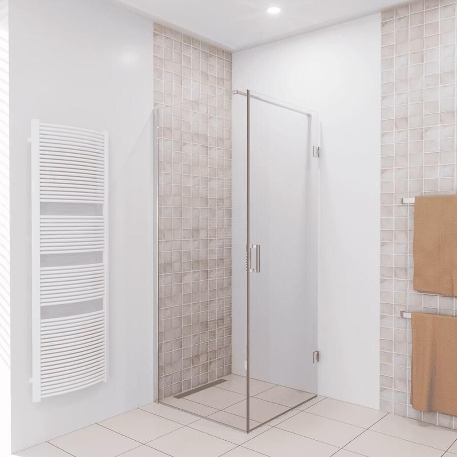 SaniClear Douchecabine Modern | 80x80x200 cm | 1 Draaideur | Chroom - Foto 3