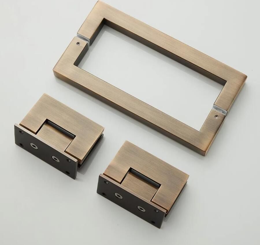 SaniClear Douchecabine Modern | Anti-kalk | 90x70x200 cm | 1 Draaideur | Bronsglas | Verouderd messing - Foto 3