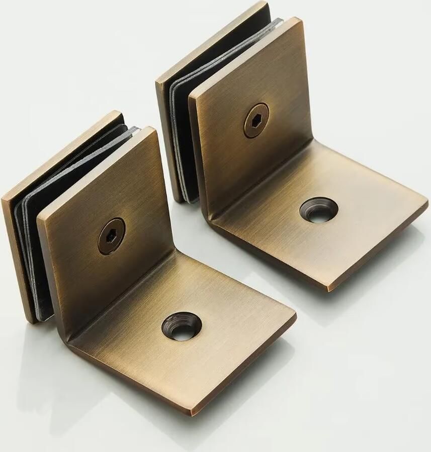 SaniClear Douchecabine Modern | Anti-kalk | 120x90x200 cm | 1 Draaideur | Rookglas | Verouderd messing