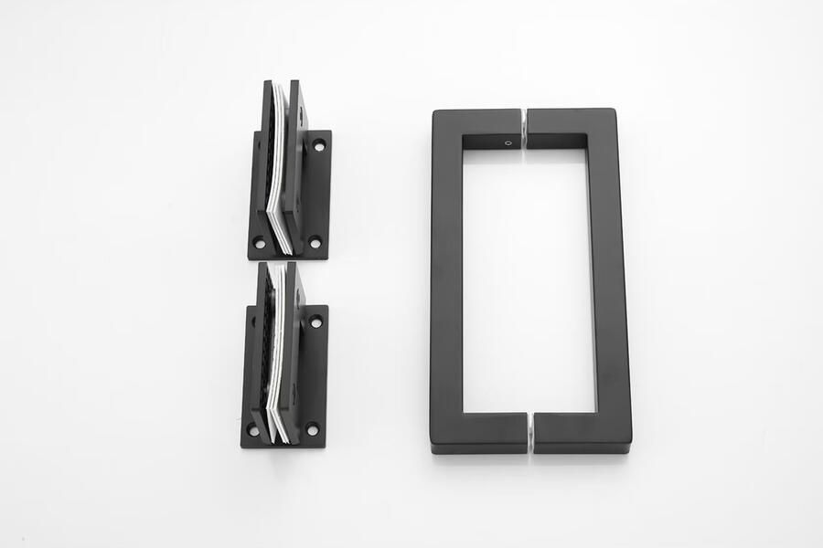 SaniClear Douchecabine Modern Nero | Anti-kalk | 100x80x200 cm | 1 Draaideur | Rookglas | Mat zwart