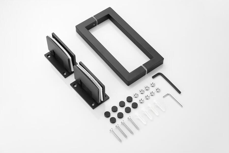 SaniClear Douchecabine Modern Nero | Anti-kalk | 100x90x200 cm | 1 Draaideur | Rookglas | Mat zwart - Foto 2