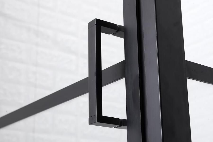 SaniClear Douchecabine Nero | 100x100x200 cm | 1 Draaideur | Mat zwart