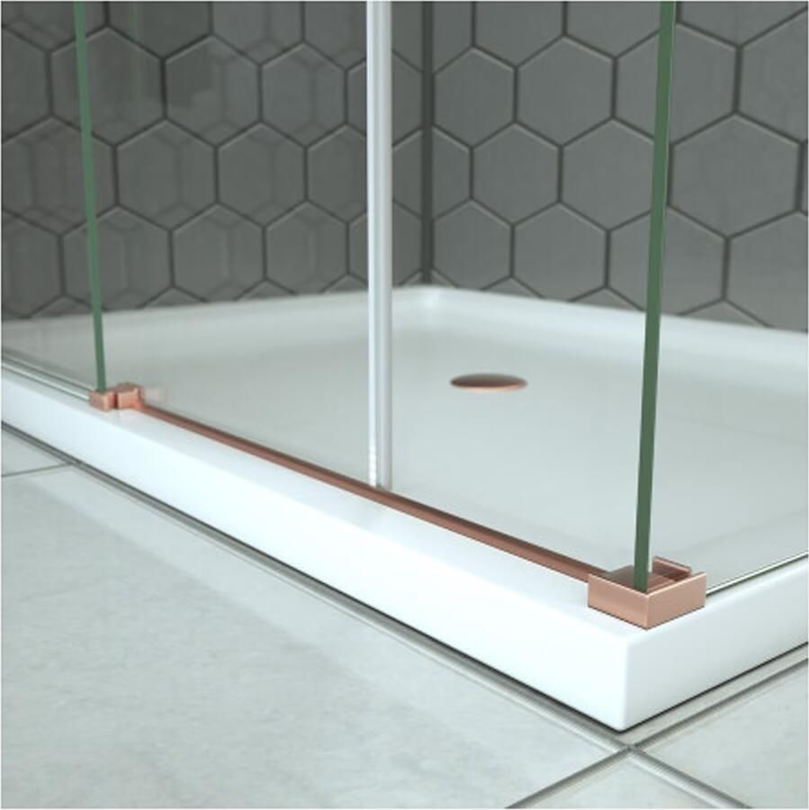 SaniClear Douchecabine Supreme | 100x80x200 cm | 1 Schuifdeur | Geborsteld koper - Foto 3