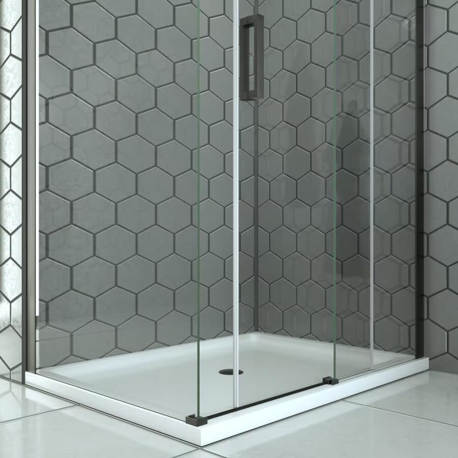 SaniClear Douchecabine Supreme | Anti-kalk | 100x100x200 cm | 1 Schuifdeur | Verouderd ijzer gunmetal - Foto 2