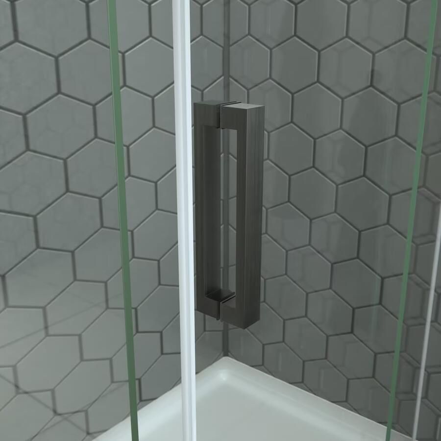 SaniClear Douchecabine Supreme | Anti-kalk | 100x90x200 cm | 1 Schuifdeur | Verouderd ijzer gunmetal