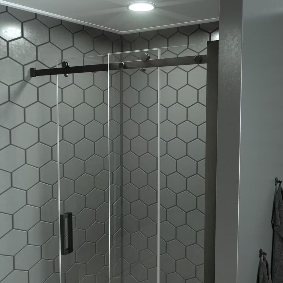 SaniClear Douchecabine Supreme | Anti-kalk | 110-120x200 cm | 1 Schuifdeur | Verouderd ijzer gunmetal