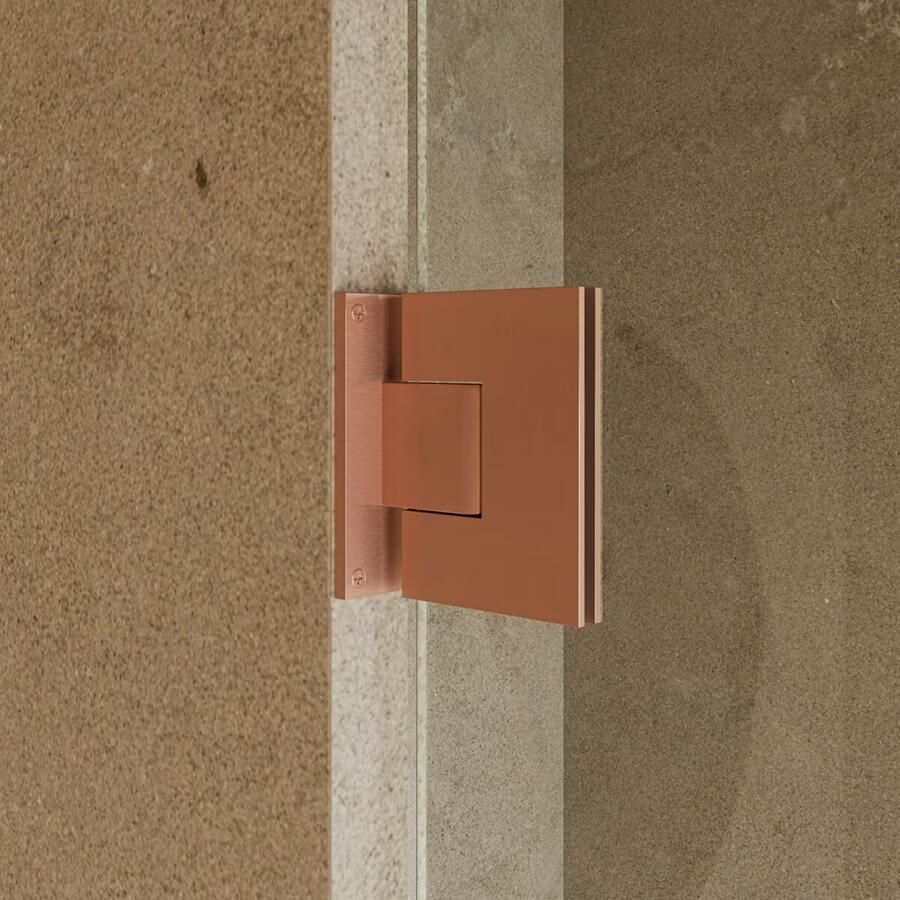 SaniClear Douchedeur Modern | 70x200 cm | Helder glas | Geborsteld koper beslag