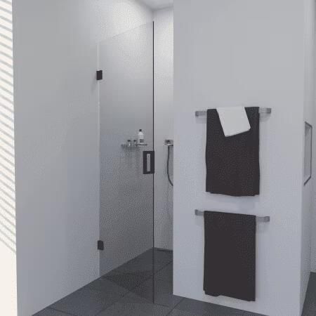 SaniClear Douchedeur Modern | 80x200 cm | Helder glas | Mat zwart beslag