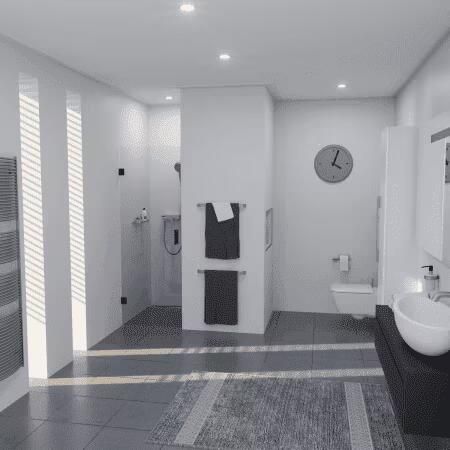 SaniClear Douchedeur Modern | 70x200 cm | Helder glas | Mat zwart beslag