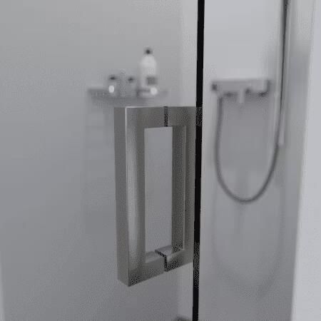 SaniClear Douchedeur Modern | 70x200 cm | Helder glas | Rvs look beslag