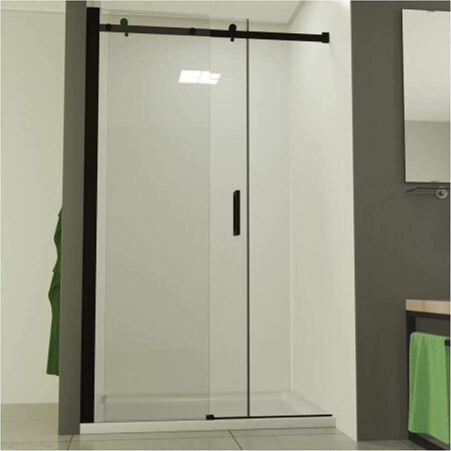 SaniClear Douchedeur Supreme | 110-120x200 cm | 1 Schuifdeur | Helder glas | Mat zwart beslag - Foto 3