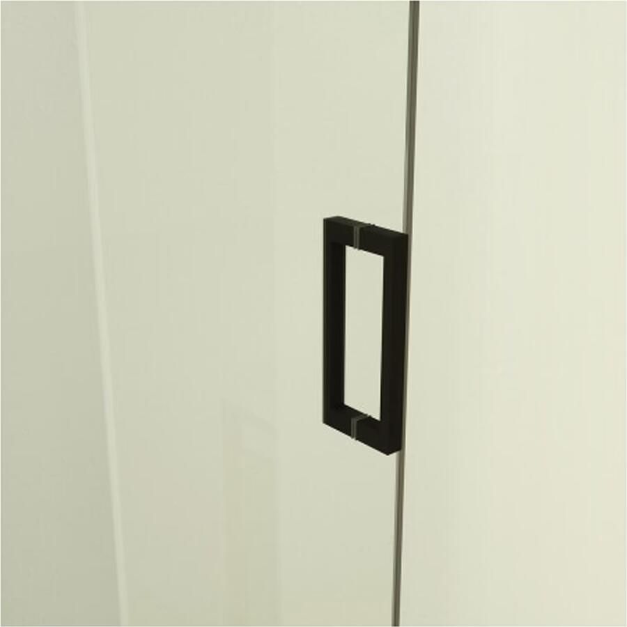 SaniClear Douchedeur Supreme | 90-100x200 cm | 1 Schuifdeur | Helder glas | Mat zwart beslag
