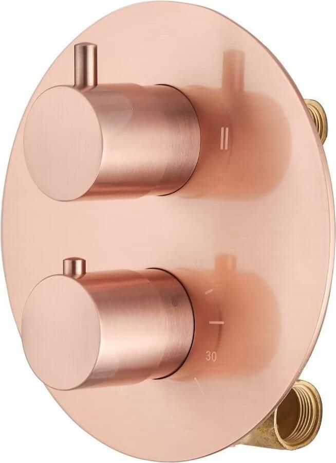 SaniClear Douchekraan Copper | Inbouw | Mengkraan | Incl.Inbouwdeel | 2-weg | Rond | Geborsteld koper - Foto 3