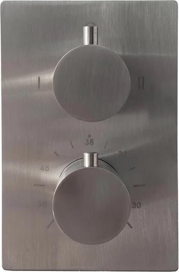 SaniClear Douchekraan Inox | Inbouw | Thermostaatkraan | Incl.Inbouwdeel | 2-weg | Rond | RVS look - Foto 2