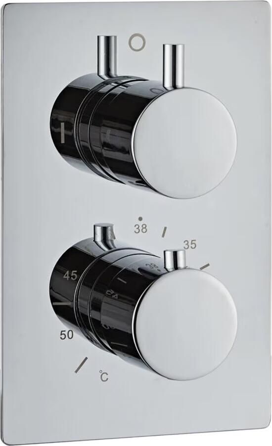 SaniClear Douchekraan Shine | Inbouw | Thermostaatkraan | Incl.Inbouwdeel | 2-weg | Rond | Chroom - Foto 3