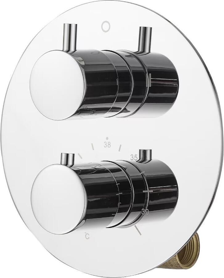 SaniClear Douchekraan Talpa | Inbouw | Mengkraan | Incl.Inbouwdeel | 2-weg | Rond | Chroom - Foto 2