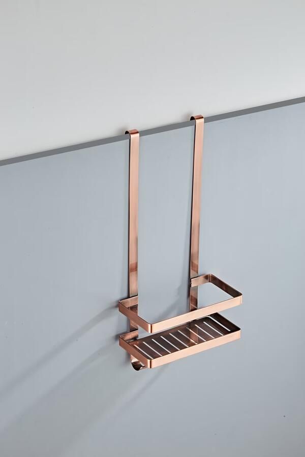 SaniClear Doucherek Copper | Aan douchewand | 52x23x12 cm | Messing | Rechthoek | Geborsteld koper - Foto 2