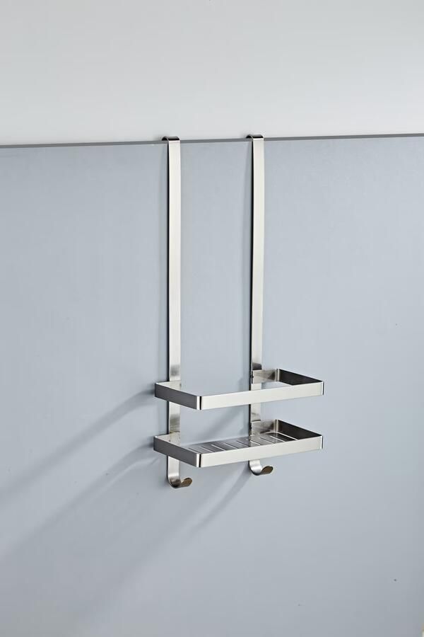SaniClear Doucherek Inox | Aan douchewand | 52x23x12 cm | Messing | Rechthoek | RVS look - Foto 3