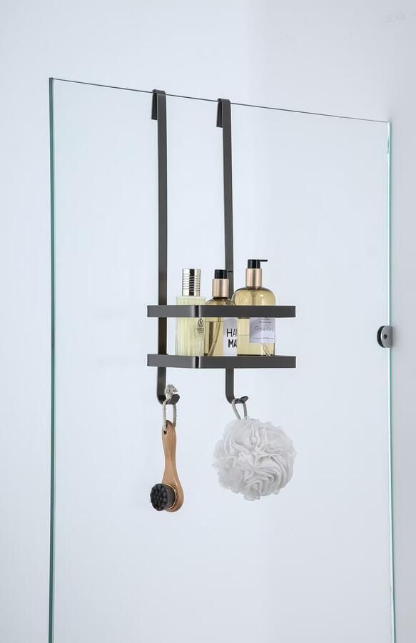 SaniClear Doucherek Iron | Aan douchewand | 52x23x12 cm | Messing | Rechthoek | Verouderd ijzer Gunmetal - Foto 3