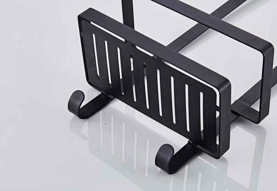 SaniClear Doucherek Nero | Aan douchewand | 52x23x12 cm | Messing | Rechthoek | Mat zwart