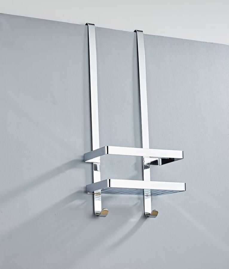 SaniClear Doucherek Shine | Aan douchewand | 52x23x12 cm | Messing | Rechthoek | Chroom - Foto 3