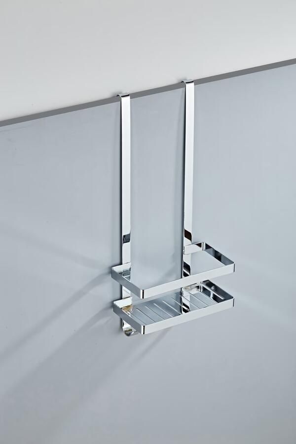 SaniClear Doucherek Shine | Aan douchewand | 52x23x12 cm | Messing | Rechthoek | Chroom