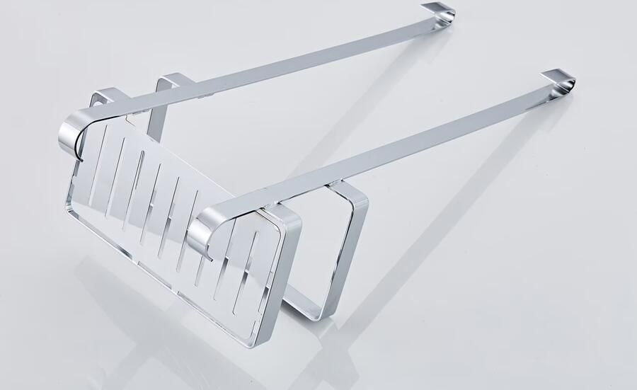 SaniClear Doucherek Shine | Aan douchewand | 52x23x12 cm | Messing | Rechthoek | Chroom - Foto 2