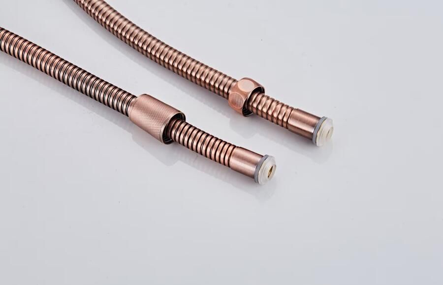 SaniClear Doucheslang Copper | 150 cm | Messing | Geribbeld | Geborsteld koper