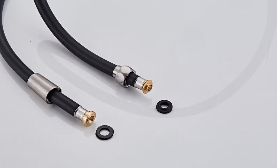 SaniClear Doucheslang Exlusive Pro | 150 cm | Messing | Glad | RVS look Zwart - Foto 2