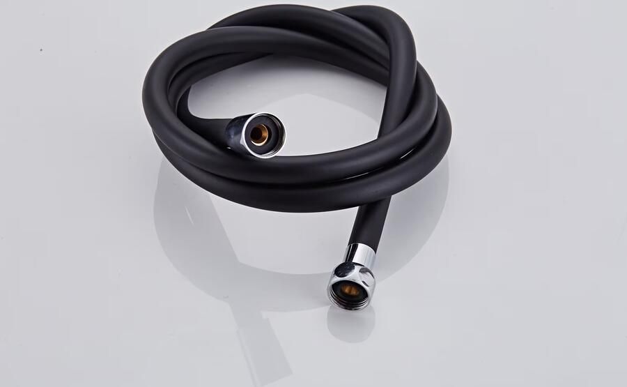 SaniClear Doucheslang Shine Pro | 150 cm | Messing | Glad | Mat zwart - Foto 2