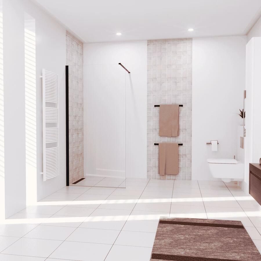 SaniClear Douchewand Redro | 100x200 cm | Helder glas | Mat zwart beslag - Foto 2