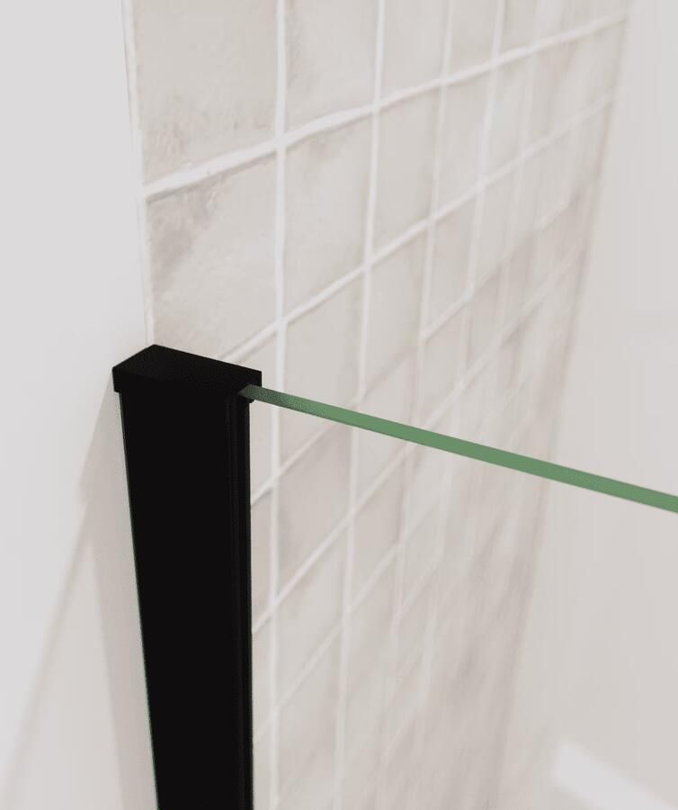 SaniClear Douchewand Redro | 120x200 cm | Helder glas | Mat zwart beslag - Foto 2