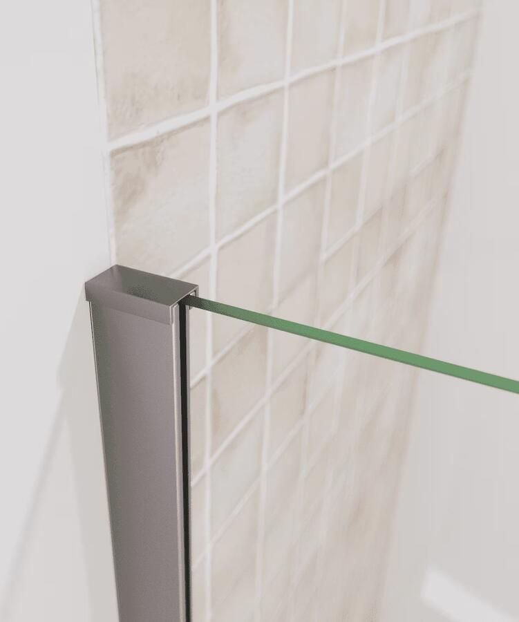 SaniClear Douchewand Redro | 120x200 cm | Helder glas | Rvs look beslag - Foto 2