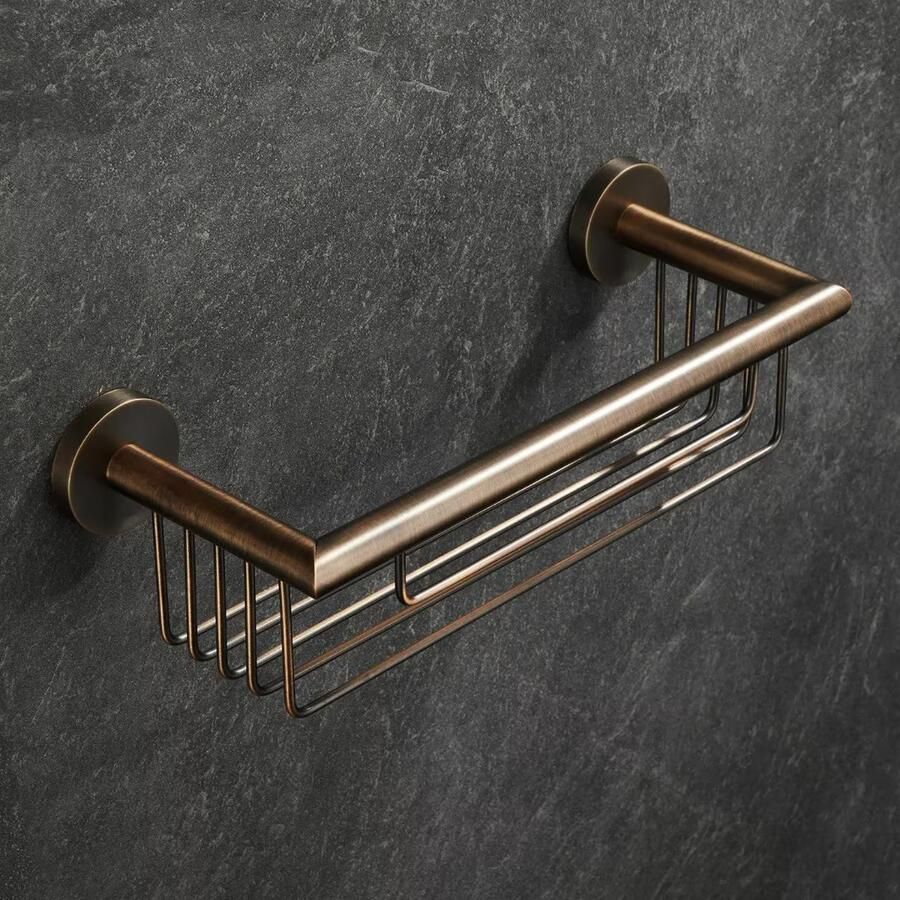 SaniClear Flaconhouder Antique | Wandmontage | 25x9x13 cm | Messing | Rechthoek | Verouderd messing