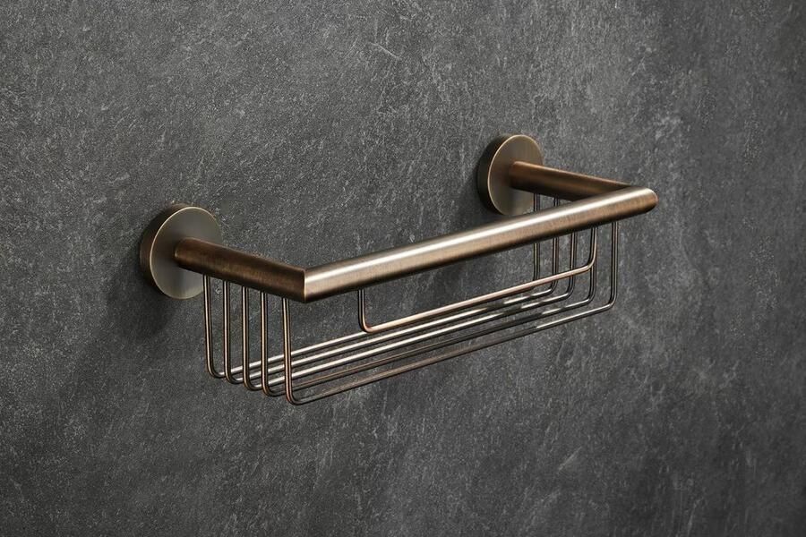 SaniClear Flaconhouder Antique | Wandmontage | 25x9x13 cm | Messing | Rechthoek | Verouderd messing - Foto 2