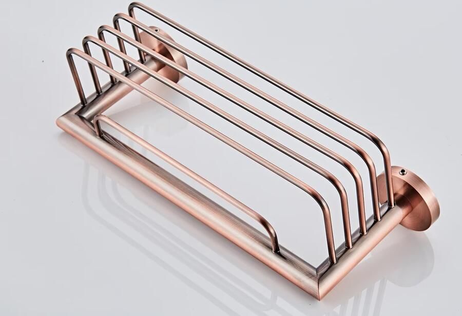 SaniClear Flaconhouder Copper | Wandmontage | 25x9x13 cm | Messing | Rechthoek | Geborsteld koper