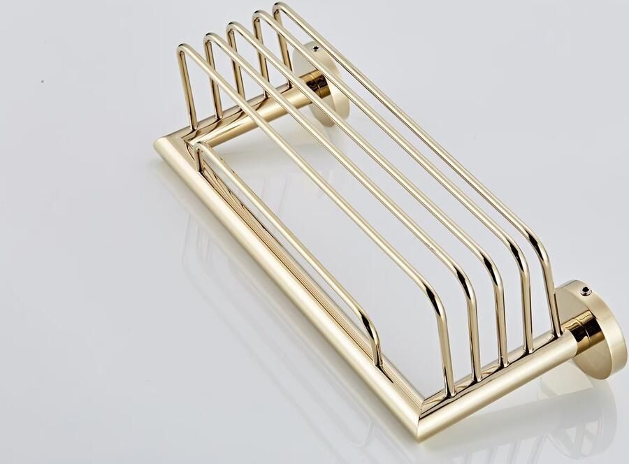 SaniClear Flaconhouder Dorado | Wandmontage | 25x9x13 cm | Messing | Rechthoek | Goud glans