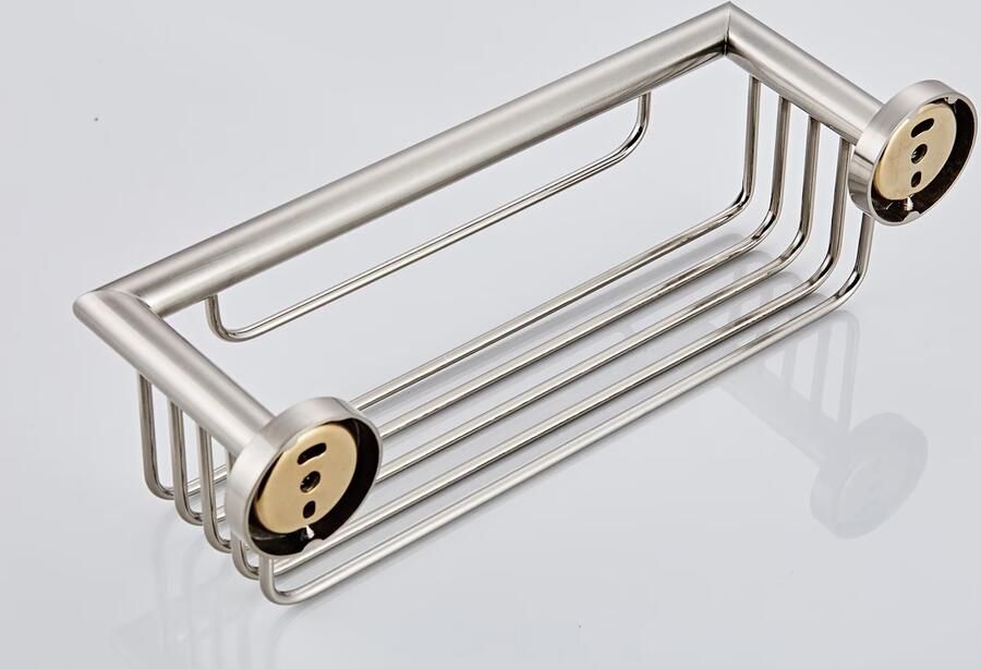 SaniClear Flaconhouder Inox | Wandmontage | 25x9x13 cm | Messing | Rechthoek | RVS look - Foto 2