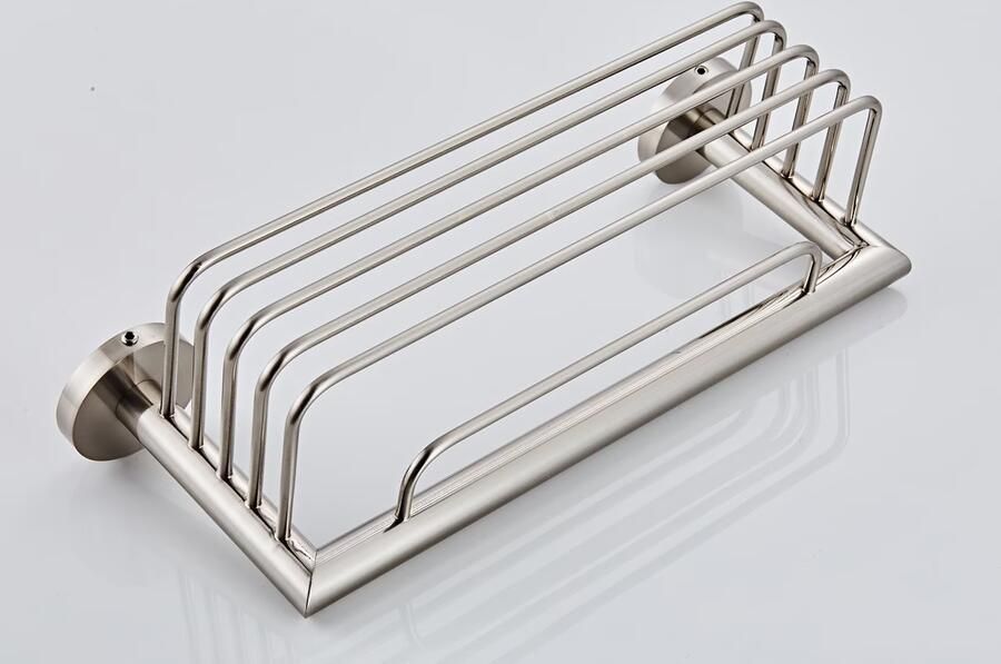 SaniClear Flaconhouder Inox | Wandmontage | 25x9x13 cm | Messing | Rechthoek | RVS look